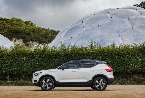 Volvo in front of biome